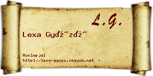Lexa Győző névjegykártya